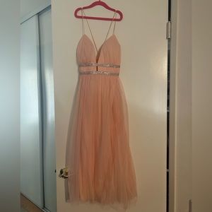 Pink tulle midi dress